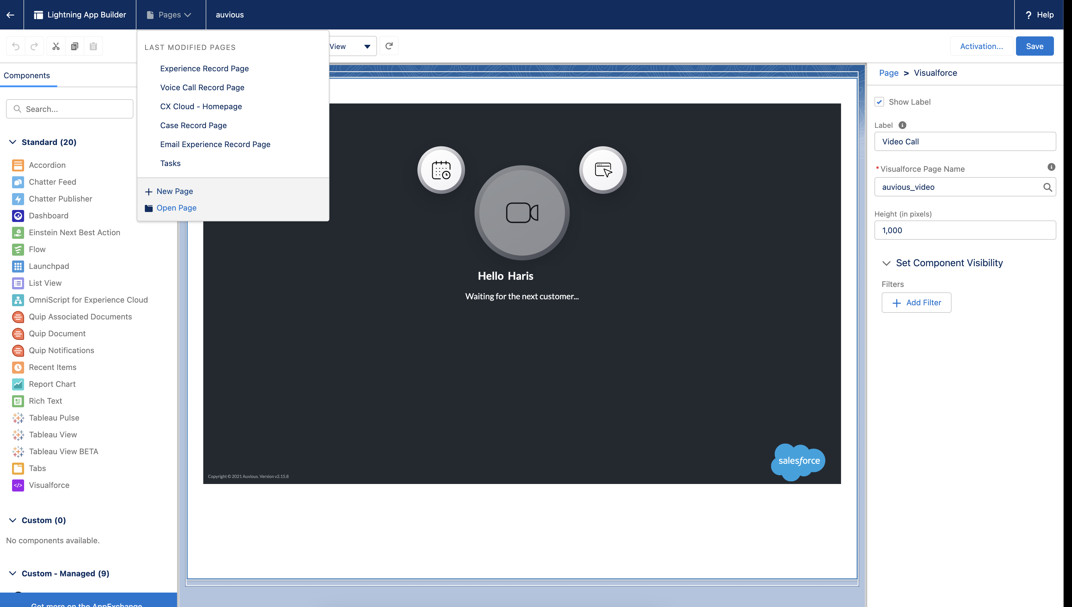 visualforce page